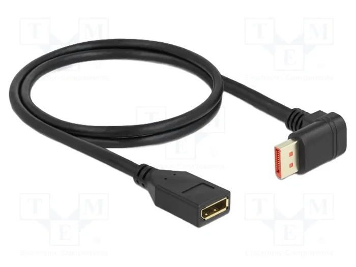 DeLOCK Cable de extensión DisplayPort 1.4 macho 90° a hembra 8K 60Hz 1 m