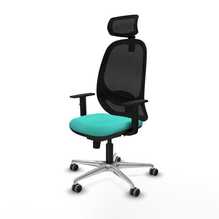 PIQUERAS Y CRESPO Silla de oficina Cilanco con mecanismo Sincro, Turquesa y Negro