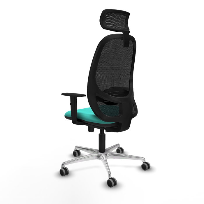 PIQUERAS Y CRESPO Silla de oficina Cilanco con mecanismo Sincro, Turquesa y Negro
