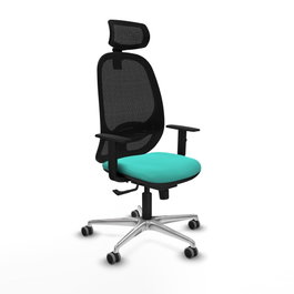 PIQUERAS Y CRESPO Silla de oficina Cilanco con mecanismo Sincro, Turquesa y Negro