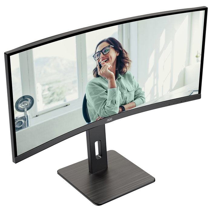 AOC CU34P3CV Monitor 34" Ultrawide Curvo (3440x1440, VA, 100Hz, 1ms, USB-C 65W, USB Hub, KVM, DisplayPort, HDMI, Altavoces)