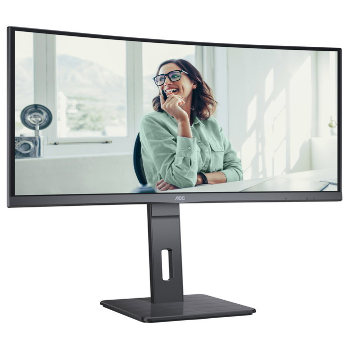 AOC CU34P3CV Monitor 34" Ultrawide Curvo (3440x1440, VA, 100Hz, 1ms, USB-C 65W, USB Hub, KVM, DisplayPort, HDMI, Altavoces)
