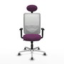 PIQUERAS Y CRESPO Silla de oficina Zulema con mecanismo Sincro, Morado y Blanco