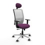 PIQUERAS Y CRESPO Silla de oficina Zulema con mecanismo Sincro, Morado y Blanco