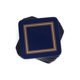 Portmeirion Set de 6 Posavasos Midnight 10.5x10.5 cm, Corcho, Resistentes al Calor y Manchas