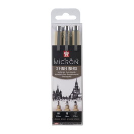 Sakura Sakura Pigma Micron Estuche de 3 Puntafinas Negros 08-10-12 Ancho