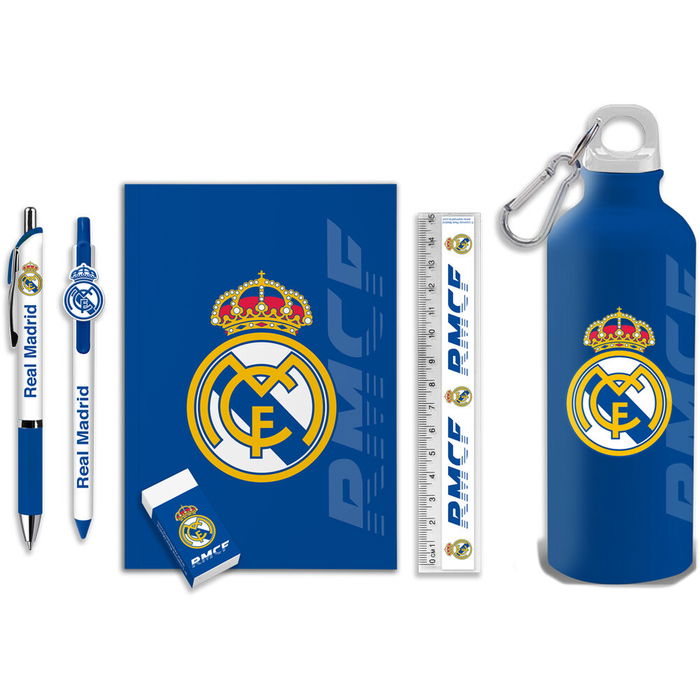 Real Madrid Set Papelería con Botella 650 ml