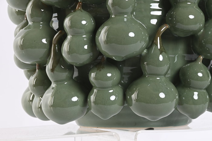 DKD Home Decor Jarrón Tropical Verde Gres Calabaza 30 x 30 x 23 cm