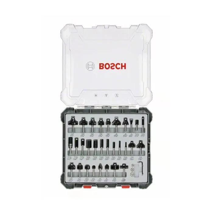 Bosch Professional 2607017475 Juego de 30 Fresas Mixtas con Vástago de 8 mm