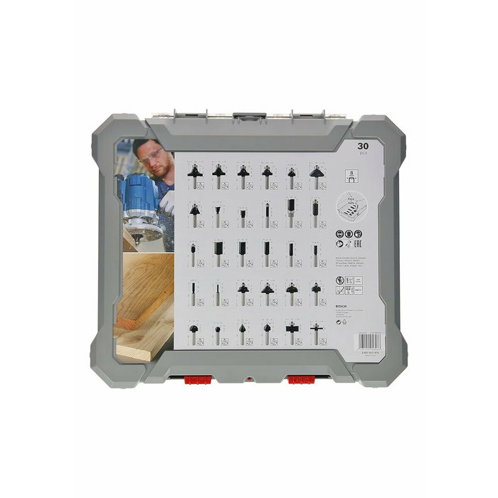 Bosch Professional Juego de 30 fresas mixtas con diámetro de vástago de 8 mm