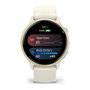 Garmin vivoactive 6 Reloj Deportivo con Pantalla AMOLED 1.2" GPS y Monitor Cardíaco, Blanco Hueso/Lunar Gold Aluminio