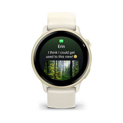 Garmin vivoactive 6 Reloj Deportivo con Pantalla AMOLED 1.2" GPS y Monitor Cardíaco, Blanco Hueso/Lunar Gold Aluminio