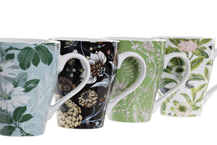 DKD Home Decor Taza de Porcelana Multicolor 320ml con Flores Apto Microondas y Lavavajillas 8.6 x 11 x 12.5 cm (12 Unidades) DKD Home Decor Taza de Porcelana Multicolor 320ml con Flores Apto Microondas y Lavavajillas 8.6 x 11 x 12.5 cm (12 Unidades)