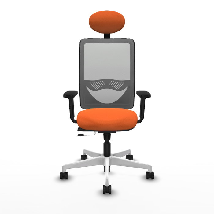 PIQUERAS Y CRESPO Silla de oficina Zulema con mecanismo Sincro/Traslack, Tela Naranja y Malla Gris