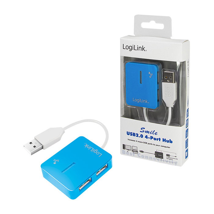 LogiLink Hub USB 2.0 UA0136 con 4 puertos, Azul LogiLink Hub USB 2.0 UA0136 con 4 puertos, Azul