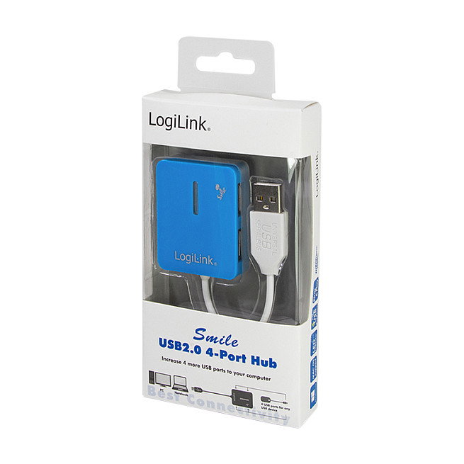 LogiLink Hub USB 2.0 UA0136 con 4 puertos, Azul LogiLink Hub USB 2.0 UA0136 con 4 puertos, Azul