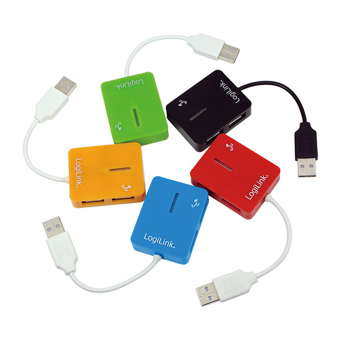 LogiLink Hub USB 2.0 UA0136 con 4 puertos, Azul LogiLink Hub USB 2.0 UA0136 con 4 puertos, Azul