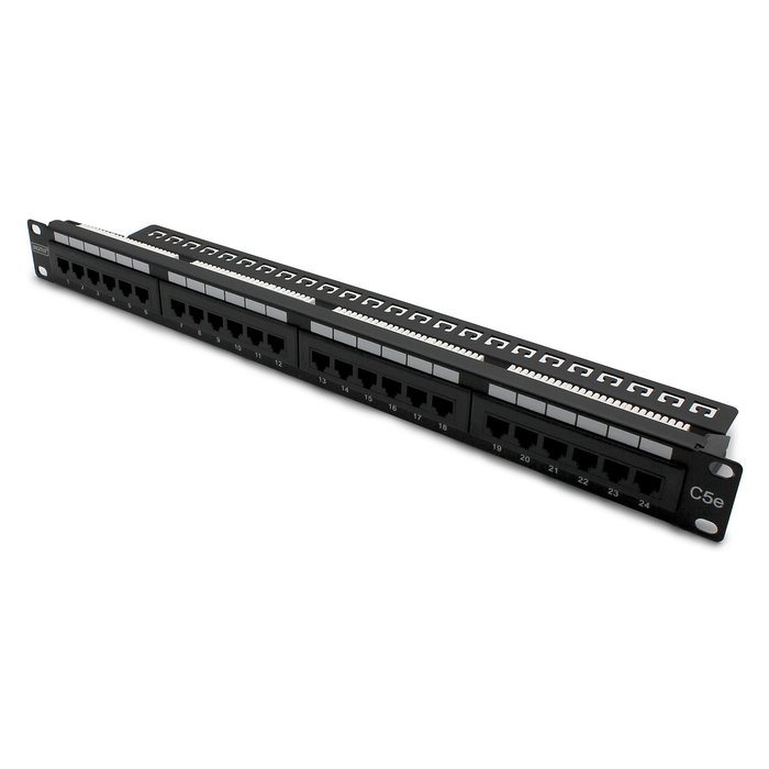 Digitus 1HE 24-Port Patchpanel Cat5e sin blindaje Negro