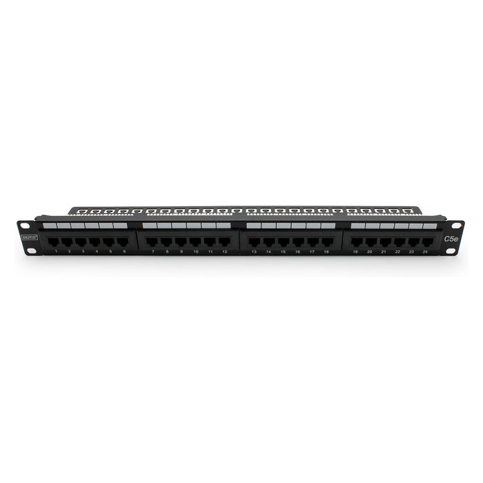 Digitus 1HE 24-Port Patchpanel Cat5e sin blindaje Negro