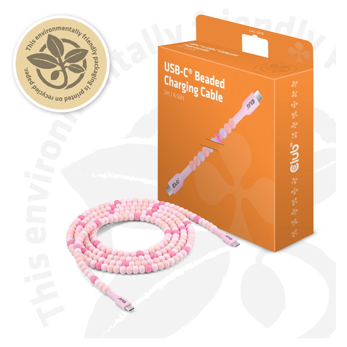 Club 3D Club3D Lifestyle USB-C a USB-C 2m Rosa PD60W 480Mbps Club 3D Club3D Lifestyle USB-C a USB-C 2m Rosa PD60W 480Mbps