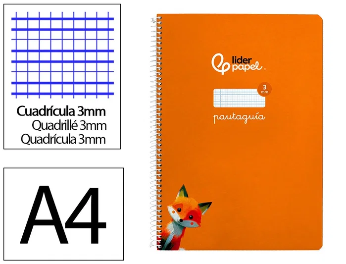 Liderpapel Cuaderno Espiral Pautaguía A4 Tapa Dura Naranja Liderpapel Cuaderno Espiral Pautaguía A4 Tapa Dura Naranja