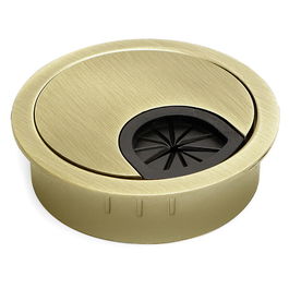 HERRAJES ALK Pasacable Zmk Palma Ø60 H13,5 Oro Cepillado