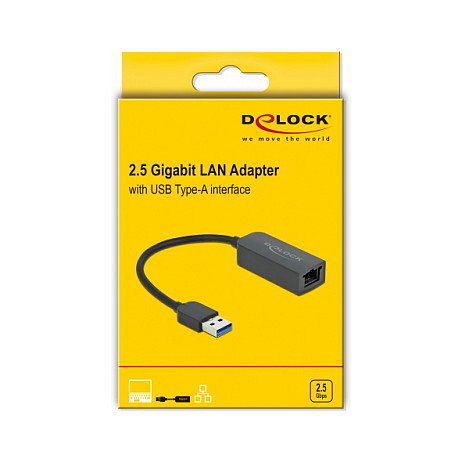 DeLOCK Adaptador USB Tipo-A a 2,5 Gigabit LAN RJ45 Compacto