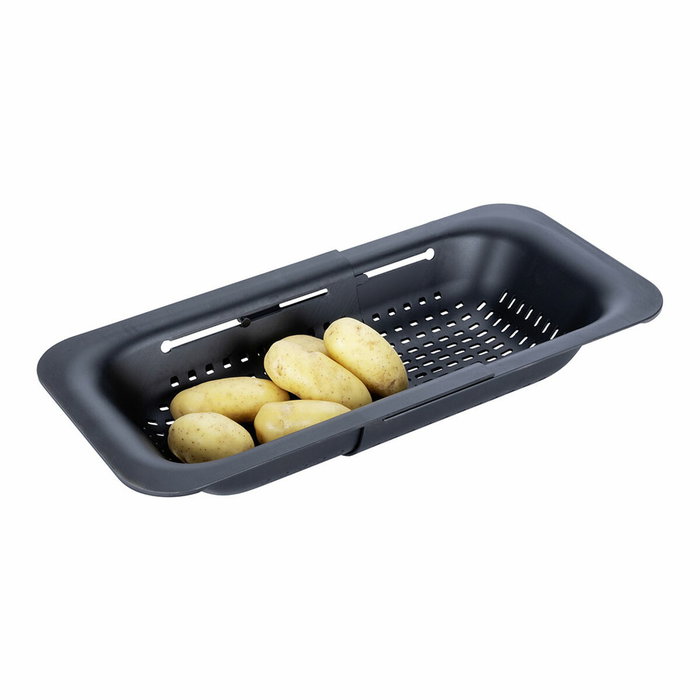 Wenko Escurreplatos Extensible Sievo 36,5 a 50 cm, Negro
