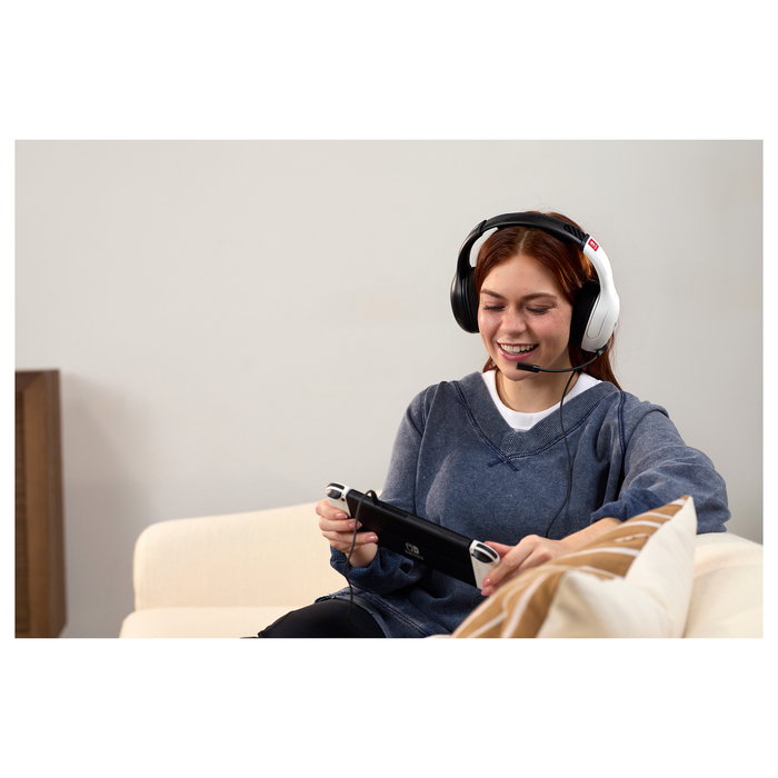 Turtle Beach Airlite Fit Auriculares Gaming con Cable, Licencia Oficial Nintendo Switch/Switch Lite/Switch OLED, Color Negro y Blanco, Circumaural, 20-20000 Hz