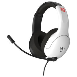 Turtle Beach Airlite Fit Auriculares con Cable Diadema para Nintendo Switch, Micrófono Plegable, Negro y Blanco