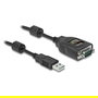 DeLOCK Adaptador USB 2.0 a Serie RS-232 DB9 2.5kV Aislamiento Galvánico, 2m Cable, Compatible con Windows 10/11 y Mac OS