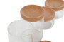 DKD Home Decor Set de 5 Botes de Borosilicato y Corcho para Algodón