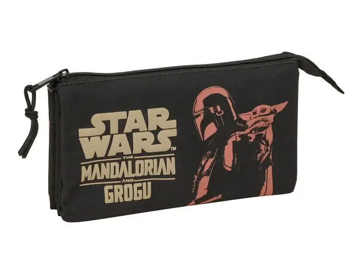 Safta Estuche Portatodo Escolar Mandalorian & Grogu Triple Compartimento con 3 Cremalleras 120x220x30 mm Safta Estuche Portatodo Escolar Mandalorian & Grogu Triple Compartimento con 3 Cremalleras 120x220x30 mm