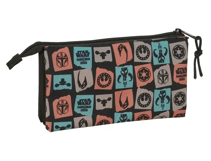 Safta Estuche Portatodo Escolar Mandalorian & Grogu Triple Compartimento con 3 Cremalleras 120x220x30 mm Safta Estuche Portatodo Escolar Mandalorian & Grogu Triple Compartimento con 3 Cremalleras 120x220x30 mm
