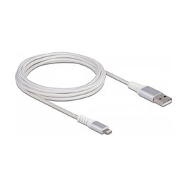 DeLOCK Cable USB de datos y carga DuPont™ Kevlar® blanco 3 m