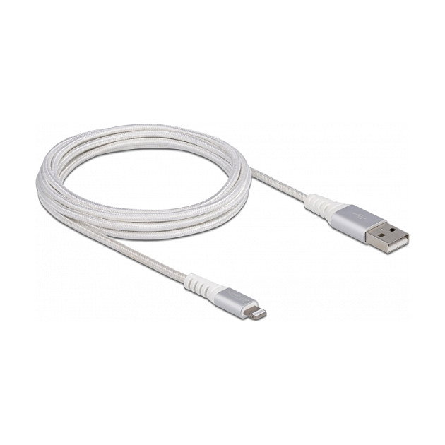 DeLOCK Cable USB de datos y carga DuPont™ Kevlar® blanco 3 m DeLOCK Cable USB de datos y carga DuPont™ Kevlar® blanco 3 m