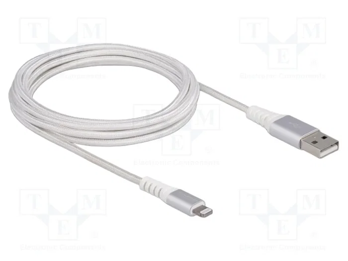 DeLOCK Cable USB de datos y carga DuPont™ Kevlar® blanco 3 m para iPhone™, iPad™ e iPod™ DeLOCK Cable USB de datos y carga DuPont™ Kevlar® blanco 3 m para iPhone™, iPad™ e iPod™