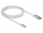 DeLOCK Cable USB de datos y carga DuPont™ Kevlar® blanco 3 m para iPhone™, iPad™ e iPod™