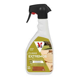 V33 Aceite Protector Climas Extremos - Protector Madera Pulverizador, Efecto Perla, Alta Resistencia UV/Agua, Color Teca, 500 ml