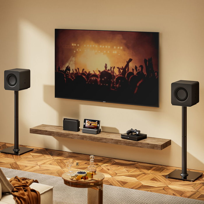 Aisens Soporte Universal de Suelo para Altavoces SPK11U-433, Negro