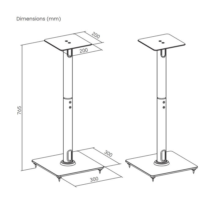 Aisens Soporte Universal de Suelo para Altavoces SPK11U-433, Negro