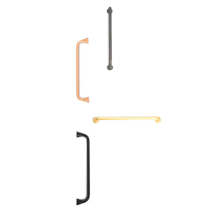 Viefe Tirador Zamak Modelo Bella Acabados Cobre Cepillado, Oro Cepillado, Gris Grafito, Negro Mate