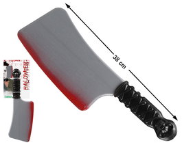 Hacha de Carnicero Plástica Ensangrentada 38 cm Accesorio Halloween