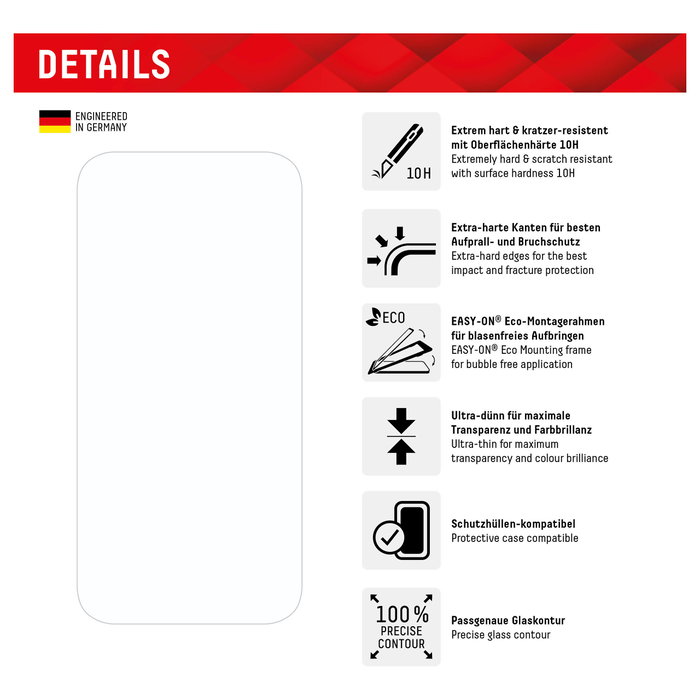 Displex Protector de pantalla y funda para iPhone 15 (01846)