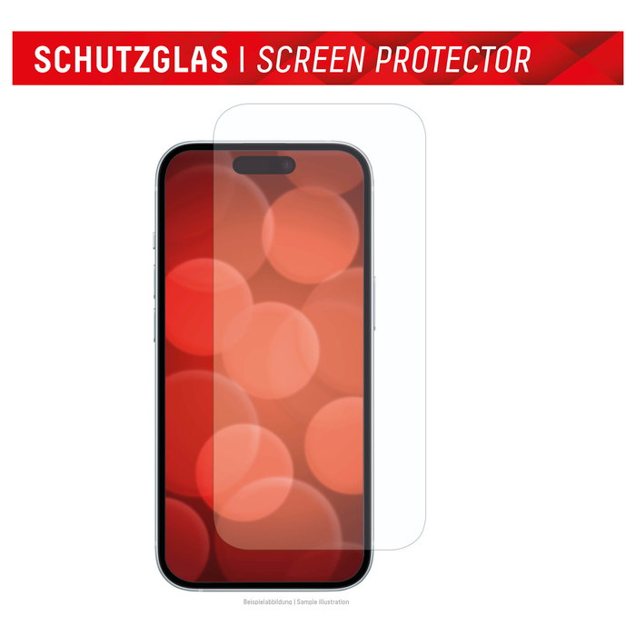 Displex Protector de Pantalla de Cristal Templado 10H para iPhone 15 - Resistente a Impactos y Rayones, Transparente, Aplicación en Seco Sin Burbujas