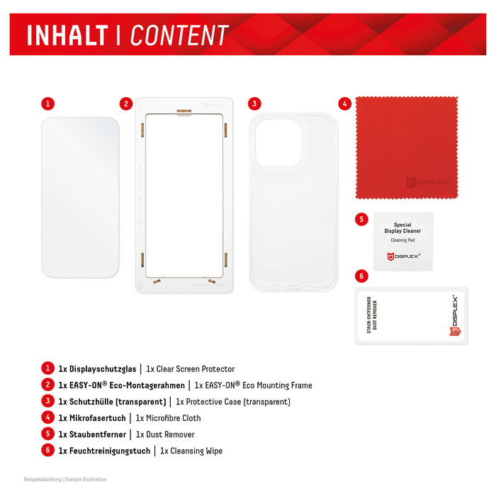 Displex Protector de Pantalla de Cristal Templado 10H para iPhone 15 - Resistente a Impactos y Rayones, Transparente, Aplicación en Seco Sin Burbujas