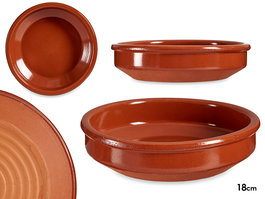 La Dehesa Cazuela Redonda con Asas 18 cm Diámetro, Barro Refractario, Color Miel, 18x18x4 cm (Set de 22)