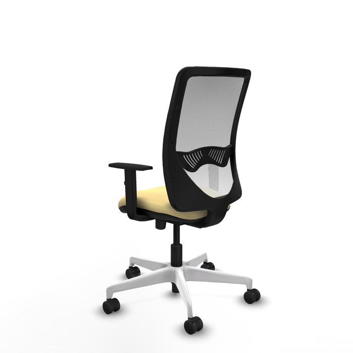PIQUERAS Y CRESPO Silla de oficina Zulema con mecanismo Sincro/Traslack, Crema y Blanco