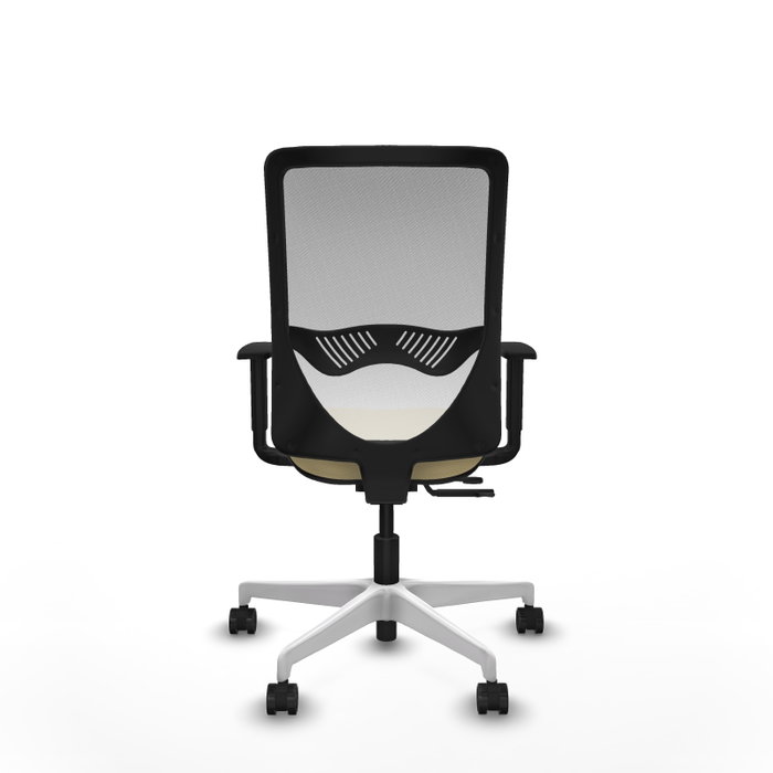 PIQUERAS Y CRESPO Silla de oficina Zulema con mecanismo Sincro/Traslack, Crema y Blanco