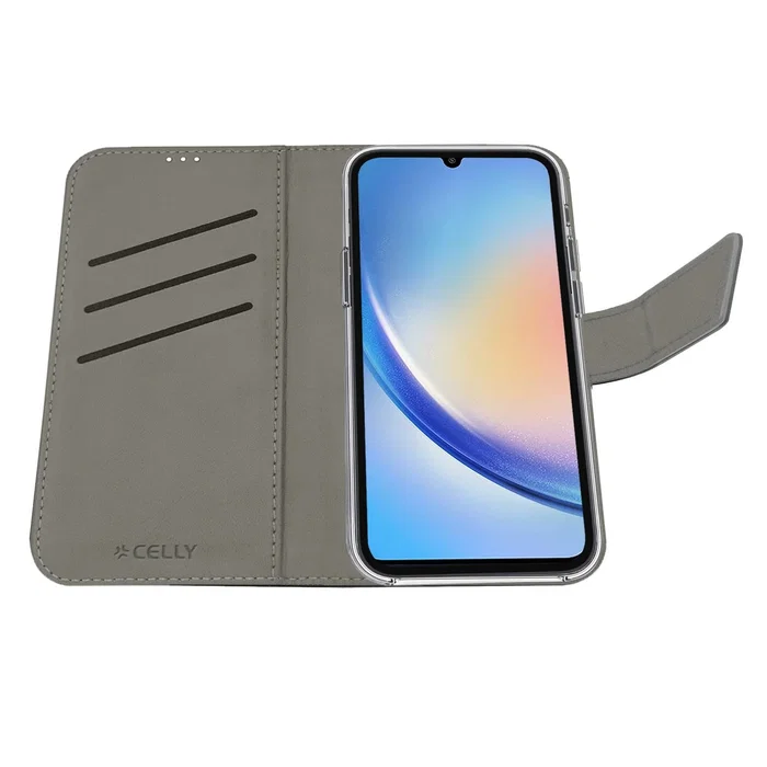 Celly WALLY1063 - Funda cartera con soporte, imitación piel, Negro, para Samsung Galaxy A35 5G, 6.6" (16.8 cm), con 3 bolsillos para tarjetas Celly WALLY1063 - Funda cartera con soporte, imitación piel, Negro, para Samsung Galaxy A35 5G, 6.6" (16.8 cm), con 3 bolsillos para tarjetas